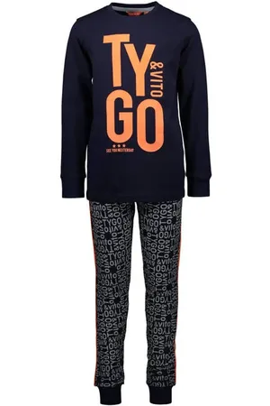 TYGO & vito Pyjama met logo Jongens Katoen Ronde hals Logo