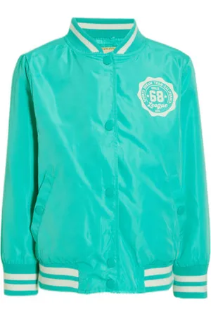 Orange stars Baseball jacket Merle met printopdruk Jas Meisjes Polyester Opstaande kraag