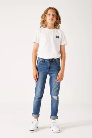 Garcia Skinny jeans 350 Lazlo Blauw Jongens Stretchdenim Effen