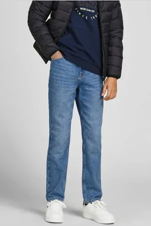 JACK & JONES JUNIOR regular fit jeans JJICLARK JJORIGINAL blue denim Blauw Jongens Katoen