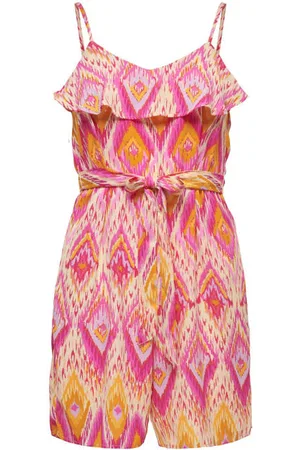 ONLY KIDS GIRL playsuit KOGSCARLETT met all over print Meisjes Viscose Ronde hals