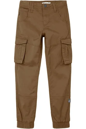 NAME IT KIDS cargobroek NKMRYAN Jongens Stretchkatoen Effen