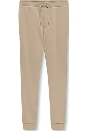ONLY KIDS BOY slim fit joggingbroek KOBLASSI Beige Jongens Sweat