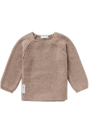 Noppies Baby longsleeve Pino van katoen Trui Bruin Effen