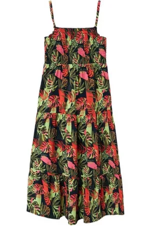 NAME IT KIDS maxi jurk NKFVINAYA met all over print Meisjes Polyester Ronde hals