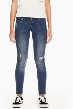 Garcia Slim fit jeans Sara 51O Blauw Meisjes Stretchdenim Effen