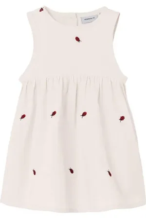 NAME IT BABY baby jurk NBFFERILLA met all over print Meisjes Katoen Ronde hals
