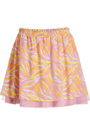 Orange stars Rok Marrit met all over print Meisjes Stretchkatoen