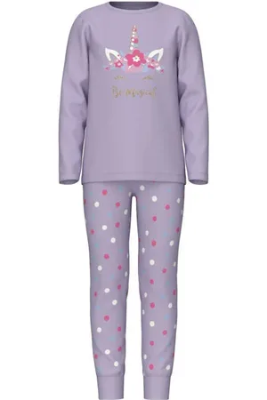 NAME IT KIDS pyjama NKFNIGHTSET MAGICAL Paars Meisjes Stretchkatoen Ronde hals