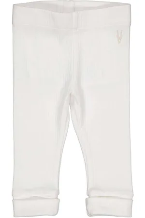 LEVV Baby regular fit broek LNOENOS Wit Meisjes Stretchkatoen Effen