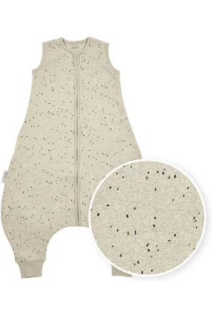 Meyco Baby zomer slaapoverall jumper Rib Mini Spot Babyslaapzak Beige 80