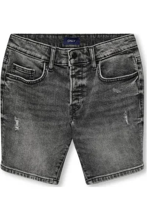 ONLY KIDS BOY denim short KOBEDGE Korte broek Grijs Jongens Stretchdenim