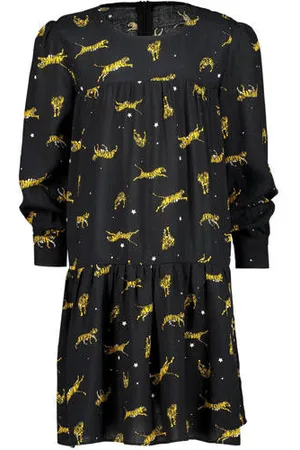 Vingino Jurk Phillis met all over print en volant Meisjes Viscose Ronde hals