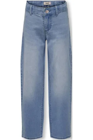 ONLY KIDS GIRL high waist wide leg jeans KOGSYLVIE Blauw Meisjes Katoen