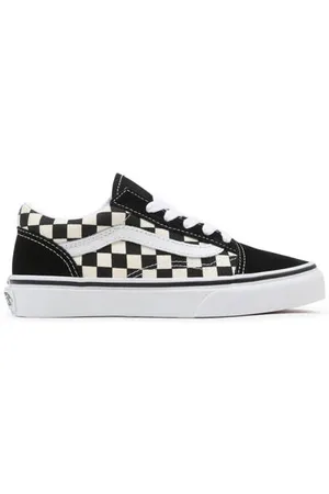 Vans Old Skool Zwart Jongens/Meisjes Leer Ruit