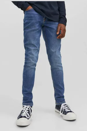JACK & JONES JUNIOR low waist skinny jeans JJILIAM JJORIGINAL Blauw Jongens Stretchdenim