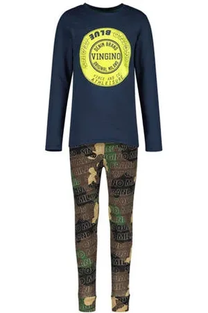 Vingino Pyjama WOLF Jongens Stretchkatoen Ronde hals All over print