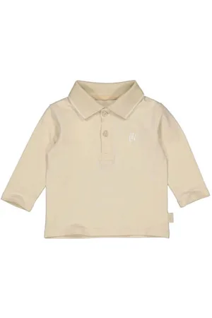 LEVV Newborn baby longsleeve LNOUTNOS Beige Jongens Stretchkatoen Polokraag