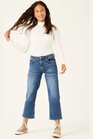 Garcia Cropped straight leg jeans 576 Mylah Blauw Meisjes Stretchdenim