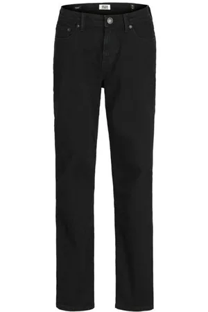 JACK & JONES JUNIOR regular fit jeans JJICLARK JJORIGINAL Zwart Jongens Stretchdenim