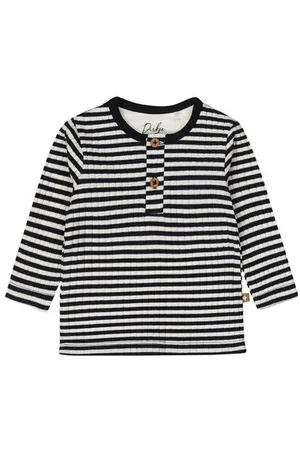 Dirkje Baby gestreepte longsleeve Jongens Stretchkatoen Ronde hals