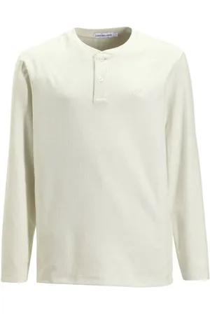 Calvin Klein Longsleeve Wit Jongens Katoen Ronde hals Effen