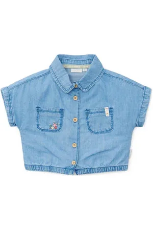 Little Dutch Blouse Meisjes Denim Klassieke kraag Effen