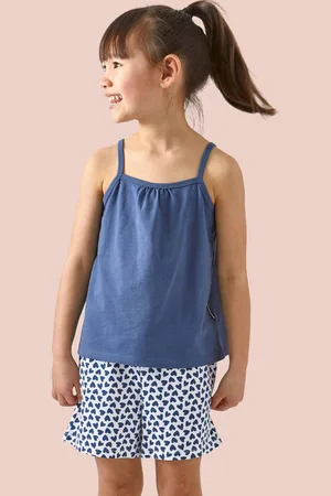 Little Label Shortama met hartjes van katoen Meisjes Stretchkatoen Ronde hals