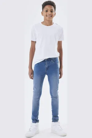 NAME IT KIDS slim fit jeans NKMSILAS Blauw Jongens Jog denim