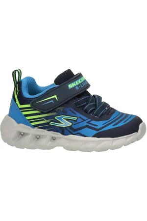Skechers Bozler sneakers met lichtjes blauw Jongens Imitatieleer Logo