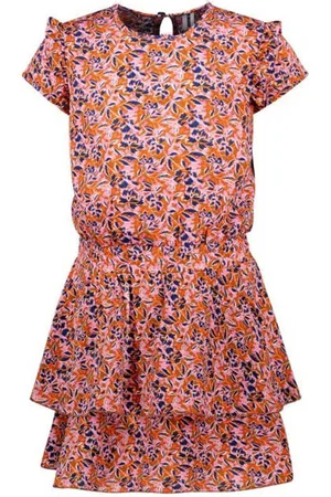 B.Nosy Gebloemde jurk Meisjes Polyester Ronde hals Bloemen