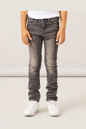 NAME IT KIDS slim fit jeans NKMTHEO Jongens Viscose Effen