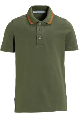 Anytime Piqué polo Groen Jongens Katoen Klassieke kraag Effen
