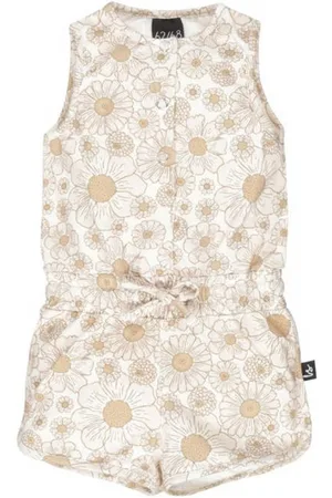 Babystyling Baby gebloemde playsuit Meisjes Stretchkatoen Ronde hals