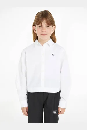 Calvin Klein Blouse Meisjes Katoen Klassieke kraag Effen