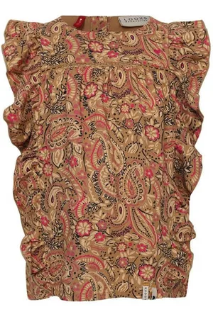 Looxs Little top met paisleyprint en ruches Meisjes Viscose Ronde hals