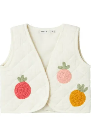 NAME IT BABY baby gilet NBFHELGANY met printopdruk Meisjes Katoen Openvallende hals