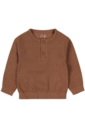 Dirkje Baby sweater Jongens Stretchkatoen Ronde hals Effen