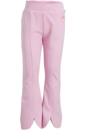 Orange stars Flared broek Moniek Paars Meisjes Stretchkatoen Effen