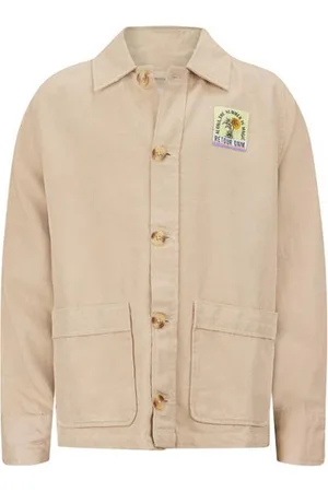 Retour Overhemd Ivo met printopdruk Beige Jongens Katoen Klassieke kraag