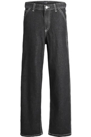 JACK & JONES JUNIOR loose fit jeans JJIALEX JJCARPENTER Zwart