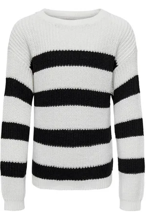 ONLY KIDS GIRL gestreepte trui KOGSIF Meisjes Acryl Ronde hals