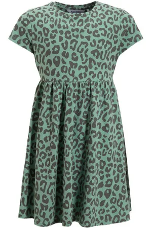 Anytime Jurk met panterprint Meisjes Katoen Ronde hals Panterprint