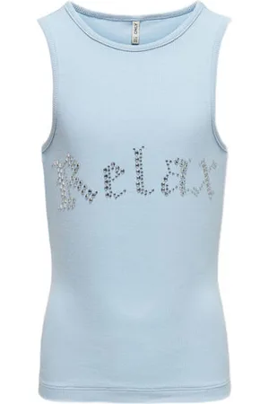 ONLY KIDS GIRL top KOGMILLA met tekst Meisjes Stretchkatoen Ronde hals