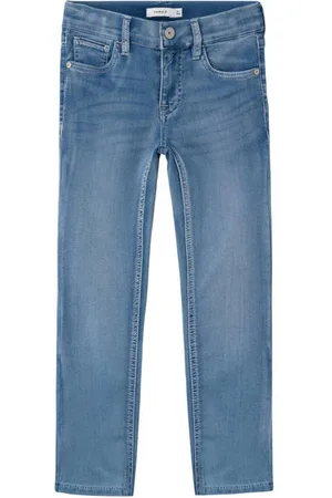 NAME IT KIDS slim fit jeans NKMTHEO Blauw Jongens Jog denim