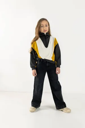Blue Rebel Sweater Georgie Meisjes Stretchkatoen Opstaande kraag