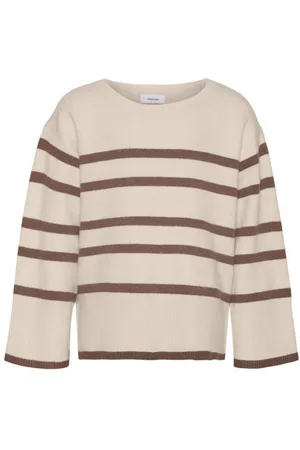 VERO MODA Gestreepte trui VMSABA Meisjes Viscose Ronde hals