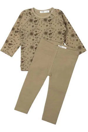 Snoozebaby Pyjama hazel brown Jongens/Meisjes Katoen Ronde hals All over print