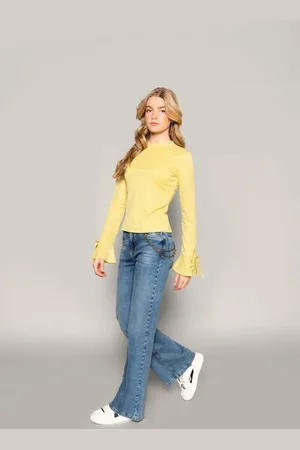 Frankie & Liberty Top Karry met textuur Meisjes Polyester Ronde hals