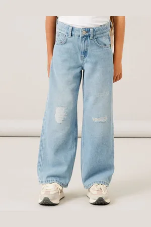 NAME IT KIDS wide leg jeans NKFROSE Blauw Effen